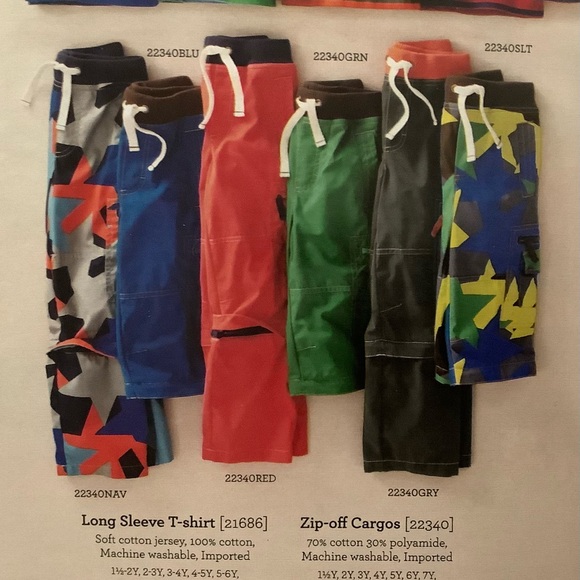 Mini Boden Zip-off Cargos (pants or shorts) Navy w/ grey. Purposely distressed. - Picture 4 of 8